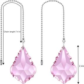 img 3 attached to 💎 SogYupk Magnificent Pink Crystal Pendeloque Prism (2 Pcs) - 2.4" (63mm) | Dazzling Crystal Ceiling Fan Pull Chains