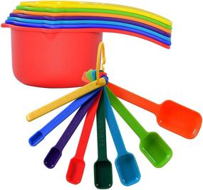 img 4 attached to 15-Piece Set of DOTINGHUX Measuring 🌈 Cups and Spoons in Various Vibrant Colors