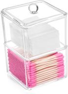 organize your beauty routine with hblife clear acrylic cotton ball and swab holder - ideal for q-tips, make up pads, and more! logo