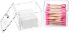 img 1 attached to Organize Your Beauty Routine with HBlife Clear Acrylic Cotton Ball and Swab Holder - Ideal for Q-Tips, Make Up Pads, and More!