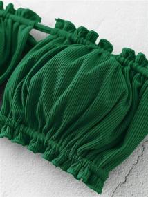 img 1 attached to ZAFUL Strapless Ribbed Bandeau Green Cutout Women's Clothing