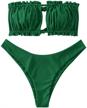 zaful strapless ribbed bandeau green cutout women's clothing logo