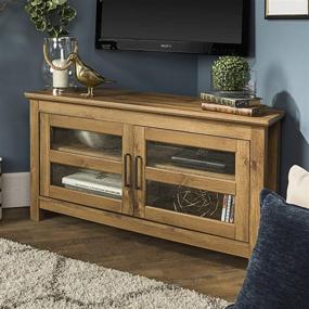 img 4 attached to 📺 Walker Edison Modern Farmhouse Wood Corner Universal TV Stand: Stylish 44 Inch Barnwood Entertainment Center for TVs up to 50 Inches