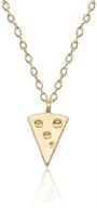 🧀 cute geometric triangle cheese pendant necklace with pizza stitching chain - ideal soul sister & good friend necklace logo