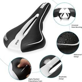 img 2 attached to 🚲 Padded Waterproof Bike Seat: IPSXP Comfortable Saddle for Men and Women, Road Bike, City Bike, MTB