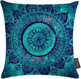 img 2 attached to 🌺 VIGVOG Boho Pillow Covers - Set of 4 Double-Sided Retro Floral Mandala Compass Medallion Bohemian Cushion Covers - Vibrant Colorful Printed Floral Pillow Cases - 18 x 18 Inch Pillowcases (Boho 03)