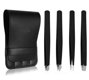 img 4 attached to Men's Professional Stainless Tweezers Set - Precision Shave & Hair Removal Tools