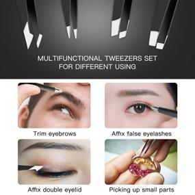 img 3 attached to Men's Professional Stainless Tweezers Set - Precision Shave & Hair Removal Tools