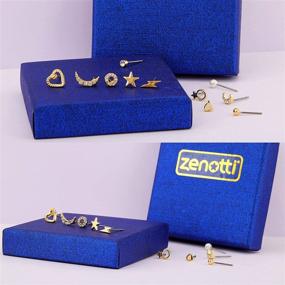 img 3 attached to 💎 Luxurious Multipack: Gold Stud Earrings Set for Effortless Elegance