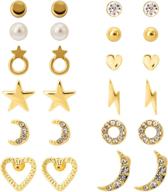 💎 luxurious multipack: gold stud earrings set for effortless elegance logo