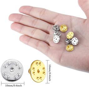 img 1 attached to 🦋 50-Piece Set of Replacement Brass Butterfly Clutch Badge Insignia Clutches Pin Backs (Gold/Silver)