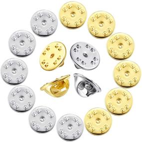 img 2 attached to 🦋 50-Piece Set of Replacement Brass Butterfly Clutch Badge Insignia Clutches Pin Backs (Gold/Silver)