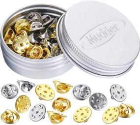 img 4 attached to 🦋 50-Piece Set of Replacement Brass Butterfly Clutch Badge Insignia Clutches Pin Backs (Gold/Silver)