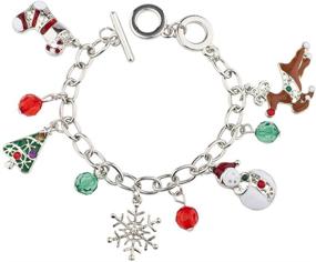 img 3 attached to Lux Accessories Christmas Snowflake Reindeer Girls' Jewelry