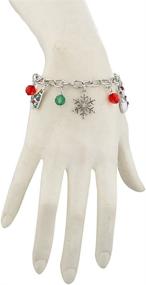 img 2 attached to Lux Accessories Christmas Snowflake Reindeer Girls' Jewelry