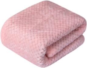 img 3 attached to 🐾 Warm and Soft Fuzzy Dog and Cat Blanket - Plush Fleece Receiving Blankets for Pet Beds, Couch, Sofa, Travel, and Outdoor, Camping - Baby Pink (24" x 32")