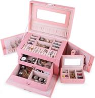 👛 optimized search: pink kendal large leather jewelry box with travel case, lock, storage, and organizer логотип