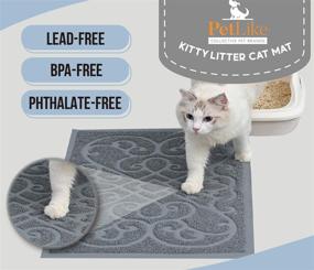 img 3 attached to 🐾 PetLike Cat Litter Mat - Durable Kitty Litter Trapping Mat for Cats - Waterproof & Phthalate Free - Available in 3 Sizes - Non-Slip Bottom - Gentle on Paw, Easy to Clean