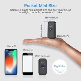 img 3 attached to 📱 Eyoyo Mini CCD Bluetooth Barcode Scanner - 3-in-1 Bluetooth, USB & 2.4 Wireless Bar Code Reader - Portable Image Scanner for 1D Screen Scanning - Compatible with iPad, iPhone, Android Phones, Tablets PC