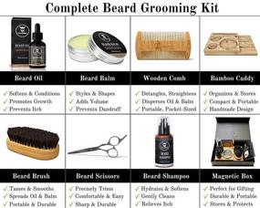 img 1 attached to 🎁 Complete Striking Viking Beard Grooming Kit: Beard Care Oil, Balm, Shampoo, Comb, Brush, Scissors - Perfect Gift for Men, Him, Dad!