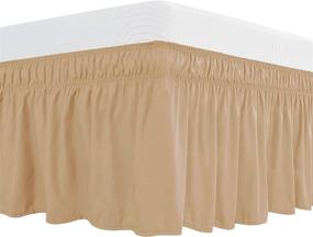 img 4 attached to 🛏️ subrtex Bed Skirt Easy Fit: Adjustable Elastic Belt, 15/16 Inch Drop, Dust Ruffle, Elegant Silky Smooth Microfiber - Sand, Queen