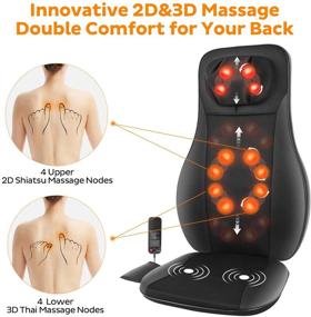 img 3 attached to CHITRONIC Rolli-Fit Shiatsu Neck &amp; Back Massager with Heat, Advanced 2D&amp;3D Full Back Kneading Shiatsu Massager featuring 12 Massage Nodes, Massage Chair Pad for Effective Relief from Shoulder, Back, and Waist Pain