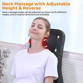 img 1 attached to CHITRONIC Rolli-Fit Shiatsu Neck &amp; Back Massager with Heat, Advanced 2D&amp;3D Full Back Kneading Shiatsu Massager featuring 12 Massage Nodes, Massage Chair Pad for Effective Relief from Shoulder, Back, and Waist Pain