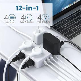 img 3 attached to 🔌 Универсальная суперданнный розетка с USB - 8 розеток и 4 порта USB для дома, офиса, общежития, путешествия - белая