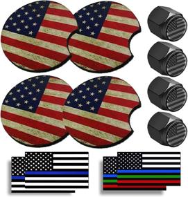 img 4 attached to Aootf Coasters Patriotic Absorbent Accessories Interior Accessories