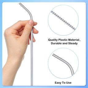 img 2 attached to Set of 8 Stainless Steel Straws, 14 Inches Long - Perfect for 100 oz Tumblers, Reusable Metal Drinking Straws Plus Bonus 4 Cleaning Brushes