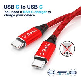 img 3 attached to 2 Pack USB C to USB C Cable (10ft+6.6ft) Fast Charging, AkoaDa Nylon Braided Cord Compatible 🔌 with Samsung Galaxy S20 S20+ S20 Ultra Note 20, Pixel 4 2 3 3a XL, iPad pro, MacBook (Red)