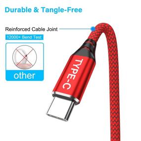 img 1 attached to 2 Pack USB C to USB C Cable (10ft+6.6ft) Fast Charging, AkoaDa Nylon Braided Cord Compatible 🔌 with Samsung Galaxy S20 S20+ S20 Ultra Note 20, Pixel 4 2 3 3a XL, iPad pro, MacBook (Red)