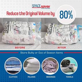 img 3 attached to 🛏️ Spacesaver Premium Vacuum Storage Bags - Maximize Storage Space by 80%! Electric Pump Included! Double-Zip Seal & Triple Seal Valve for Ultimate Protection! Ideal Vacuum Sealer Bags for Comforters, Blankets, Bedding, Clothing - Variety 10 Pack!