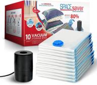 🛏️ spacesaver premium vacuum storage bags - maximize storage space by 80%! electric pump included! double-zip seal & triple seal valve for ultimate protection! ideal vacuum sealer bags for comforters, blankets, bedding, clothing - variety 10 pack! logo