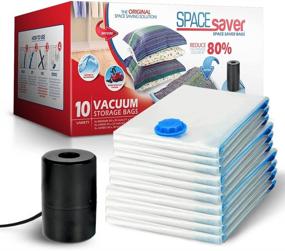 img 4 attached to 🛏️ Spacesaver Premium Vacuum Storage Bags - Maximize Storage Space by 80%! Electric Pump Included! Double-Zip Seal & Triple Seal Valve for Ultimate Protection! Ideal Vacuum Sealer Bags for Comforters, Blankets, Bedding, Clothing - Variety 10 Pack!