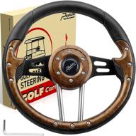 wood grain black spokes classic steering wheel for ezgo club car yamaha in roykaw golf cart logo