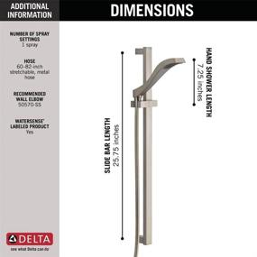 img 2 attached to 🚿 Dive into Luxurious Showers with the Delta Faucet Dryden Single-Spray Touch-Clean Wall-Mount Slide Bar Hand Held Shower – Stainless Steel