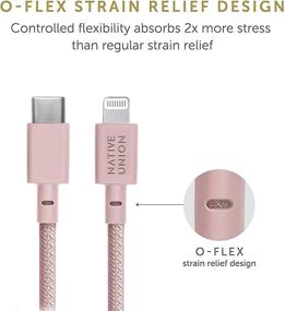 img 3 attached to Native Union Belt Cable XL - 10Ft Ultra-Strong Reinforced Durable USB-C To Lightning [MFi Certified] Charging Cable With Leather Strap Compatible With IPhone/IPad (Rose)