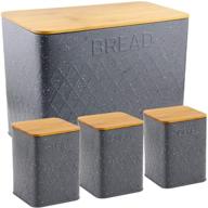 organize and preserve freshness: hausroland stainless steel bread box, ideal for kitchen counter storage of loaves, pastries, and dry food (grey, gs-03052-a405) логотип