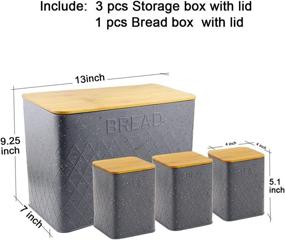 img 1 attached to Organize and Preserve Freshness: HausRoland Stainless Steel Bread Box, Ideal for Kitchen Counter Storage of Loaves, Pastries, and Dry Food (Grey, GS-03052-A405)