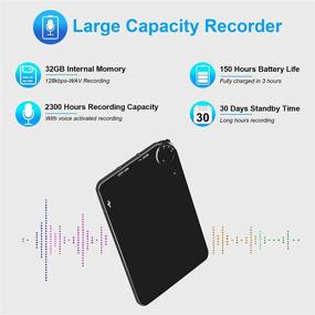 img 2 attached to 🎙️ Hfuear Voice Activated Recorder - Ultra Slim 16GB Digital Audio Sound Recorder with Long Hours Recording Capacity of 1160 Hours, 72 Hours Battery Life - Suitable for Meetings and Lectures