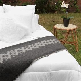 img 1 attached to 👑 Premium Heavyweight Alpaca Wool Blanket – Twin Queen King Size – Soft, Durable & Stylish – Perfect for Camping or Cozy Indoors – Dark Gray with Soft Gray Ethnic Design