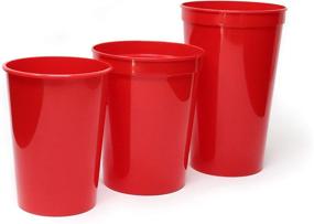 img 2 attached to 🥤 Rolling Sands 12-Pack Stadium Cups - 3 Sizes (12oz, 16oz, 22oz) - Made in USA, BPA-Free, Dishwasher Safe - Set of 4 Red Cups per Size