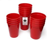🥤 rolling sands 12-pack stadium cups - 3 sizes (12oz, 16oz, 22oz) - made in usa, bpa-free, dishwasher safe - set of 4 red cups per size logo