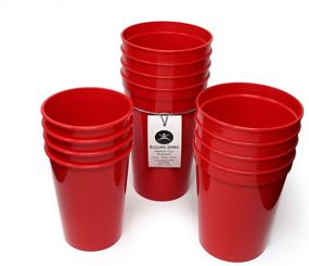 img 4 attached to 🥤 Rolling Sands 12-Pack Stadium Cups - 3 Sizes (12oz, 16oz, 22oz) - Made in USA, BPA-Free, Dishwasher Safe - Set of 4 Red Cups per Size
