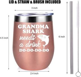 img 1 attached to 🎅 Unique Funny Christmas and Birthday Gifts for Grandma - 'Grandma Shark Needs a Drink Do Do Do' Wine Tumbler - Best Grandma, Great Grandma, New Grandma, Gigi, and Granny - Coolife Grandma Mug for Special Occasions