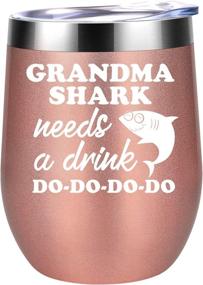 img 4 attached to 🎅 Unique Funny Christmas and Birthday Gifts for Grandma - 'Grandma Shark Needs a Drink Do Do Do' Wine Tumbler - Best Grandma, Great Grandma, New Grandma, Gigi, and Granny - Coolife Grandma Mug for Special Occasions