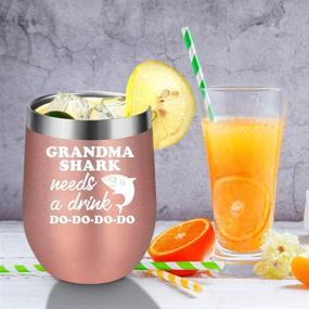 img 2 attached to 🎅 Unique Funny Christmas and Birthday Gifts for Grandma - 'Grandma Shark Needs a Drink Do Do Do' Wine Tumbler - Best Grandma, Great Grandma, New Grandma, Gigi, and Granny - Coolife Grandma Mug for Special Occasions