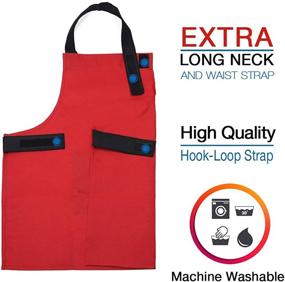 img 1 attached to 👩 Kids Apron and Chef Hat Set: Adjustable Child Apron with Big Pocket for Cooking and Painting – Ideal for Girls and Boys