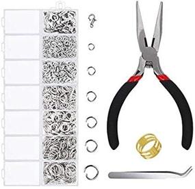 img 2 attached to 💍 1500-Piece Light Gold Jump Rings Kit with Lobster Clasps, Jewelry Pliers - Ideal for Jewelry Making, Findings, Necklace & Earring Repair